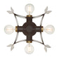 Eurofase Lighting Metallo 17" 4-Light Dimmable Incandescent Bare Bulb Bronze Semi-Flush Mount