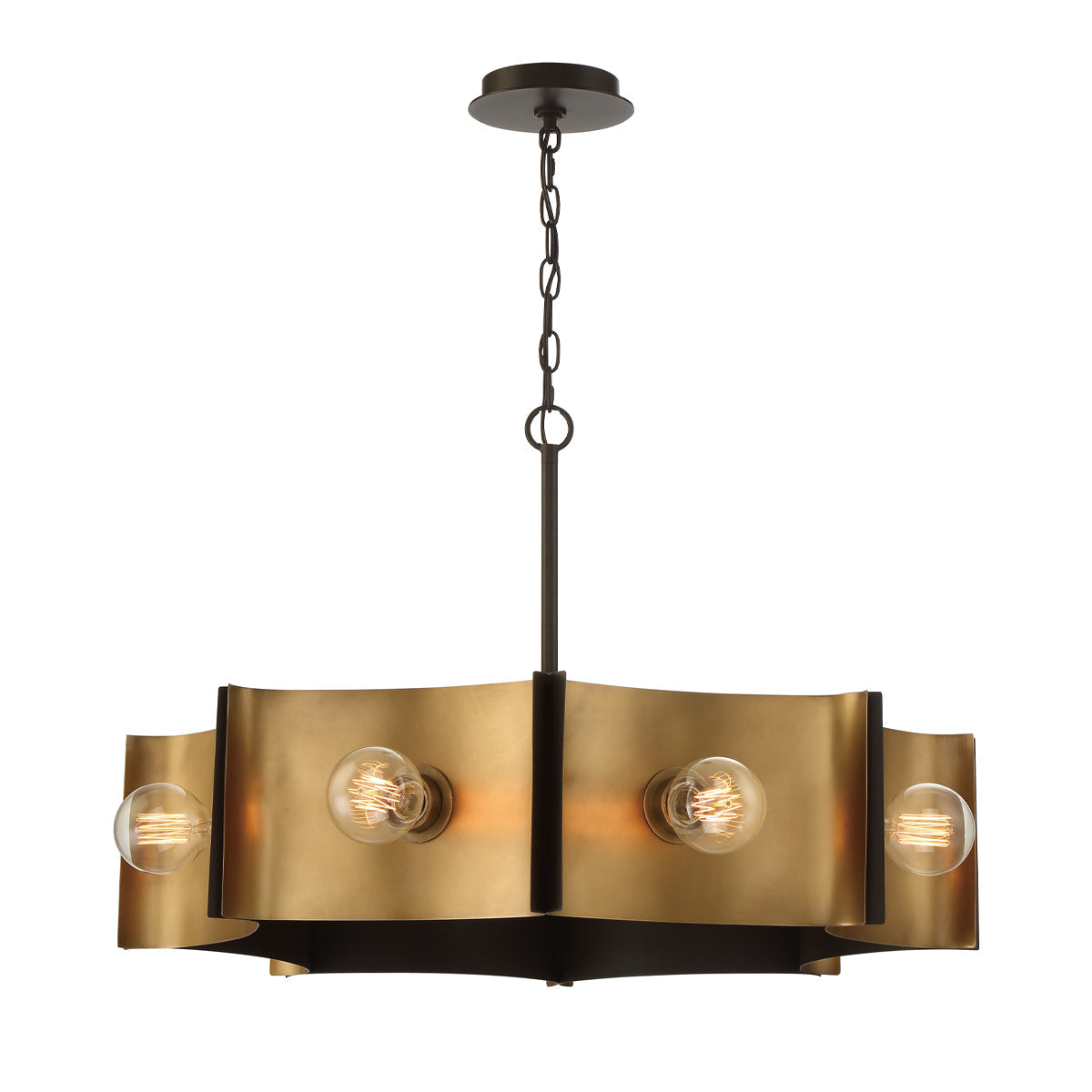 Eurofase Lighting Metallo 30" 8-Light Dimmable Incandescent Bare Bulb Bronze Chandelier