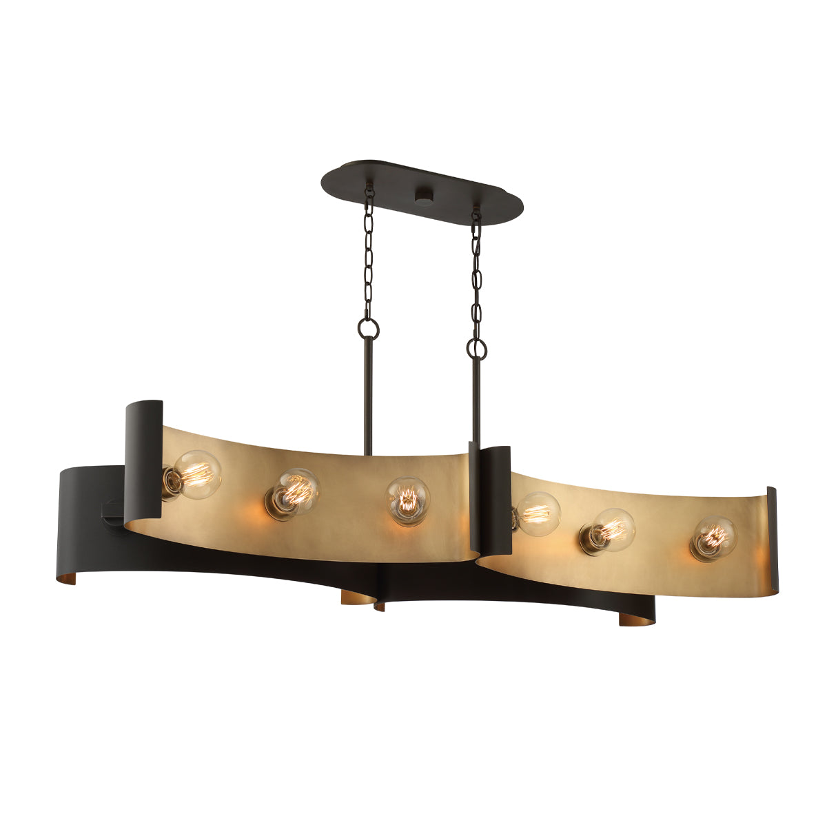 Eurofase Lighting Metallo 48" 12-Light Dimmable Incandescent Bare Bulb Bronze Linear Chandelier