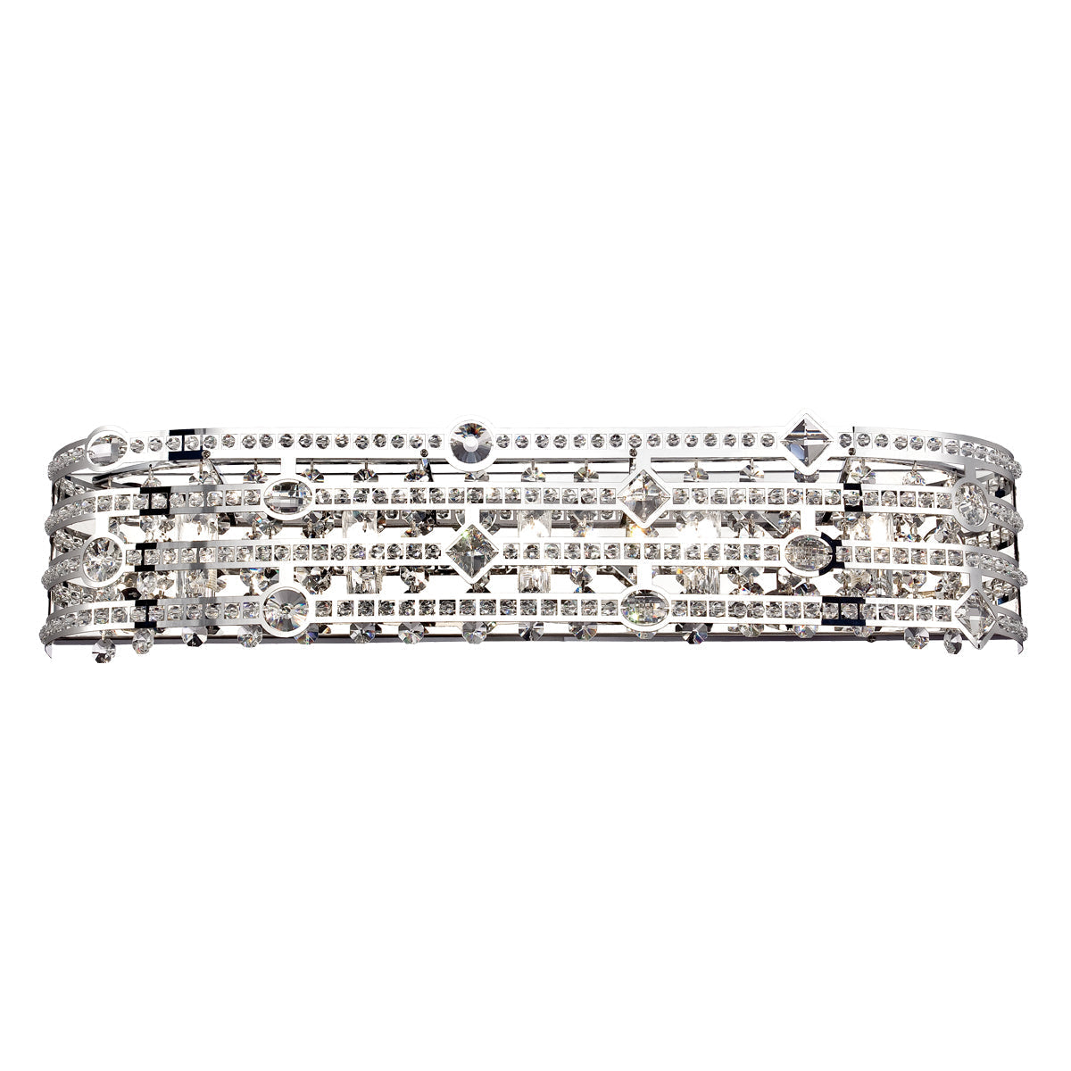 Eurofase Lighting Mica 28" 5-Light Dimmable Halogen Metal Chrome Bath Bar With Crystal Bead Accents