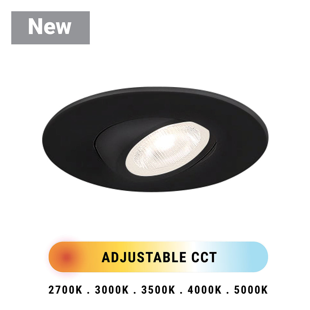 Eurofase Lighting Midway 3" Black Mini Round Gimbal Integrated LED Aluminum Recessed Light