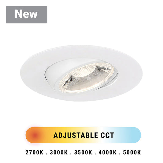 Eurofase Lighting Midway 3" White Round Gimbal Integrated LED Aluminum Recessed Light