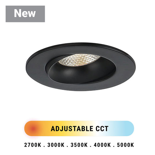 Eurofase Lighting Midway 4" Black Regressed Gimbal Round Integrated LED Aluminum Recessed Light