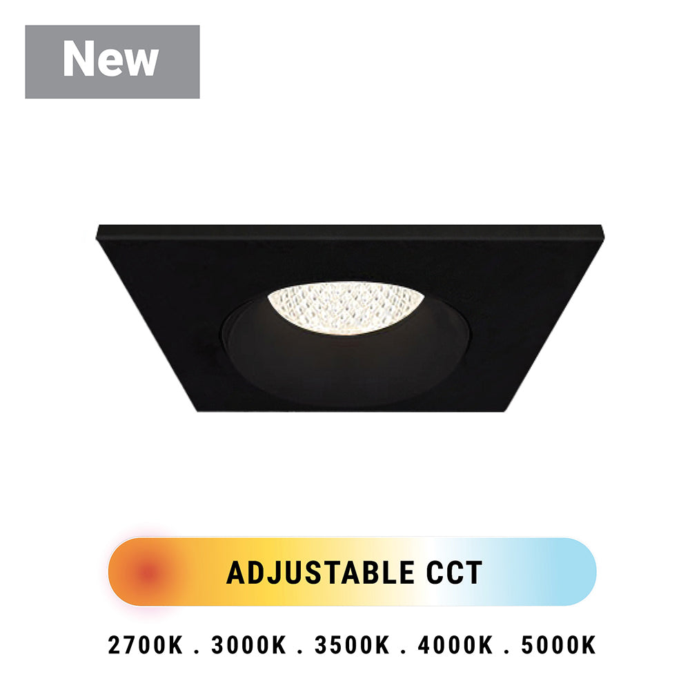 Eurofase Lighting Midway 4" Black Regressed Gimbal Square Integrated LED Aluminum Recessed Light
