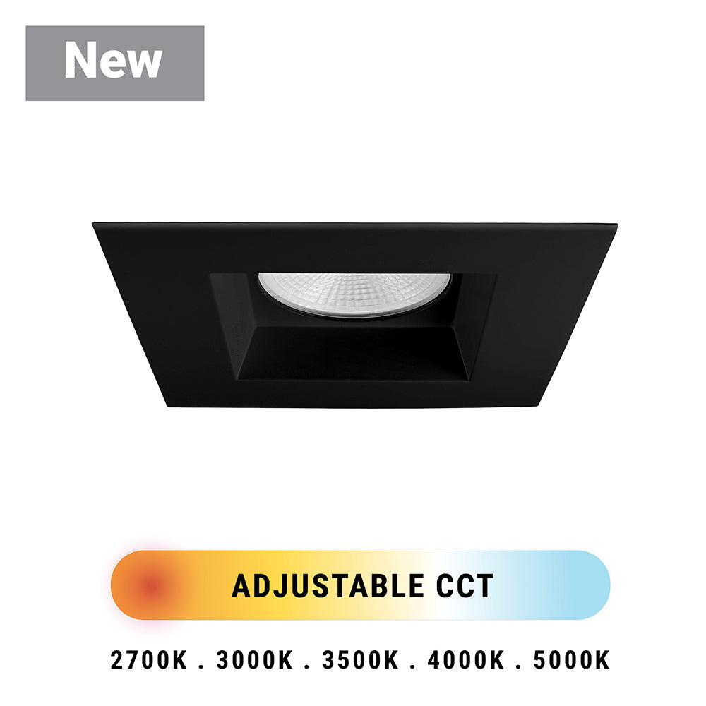 Eurofase Lighting Midway 7" Black Square Fixed Integrated LED Aluminum Recessed Light
