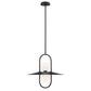 Eurofase Lighting Millbrook 20" 2-Light Dimmable LED Black Pendant Light With Opal White Glass Shade
