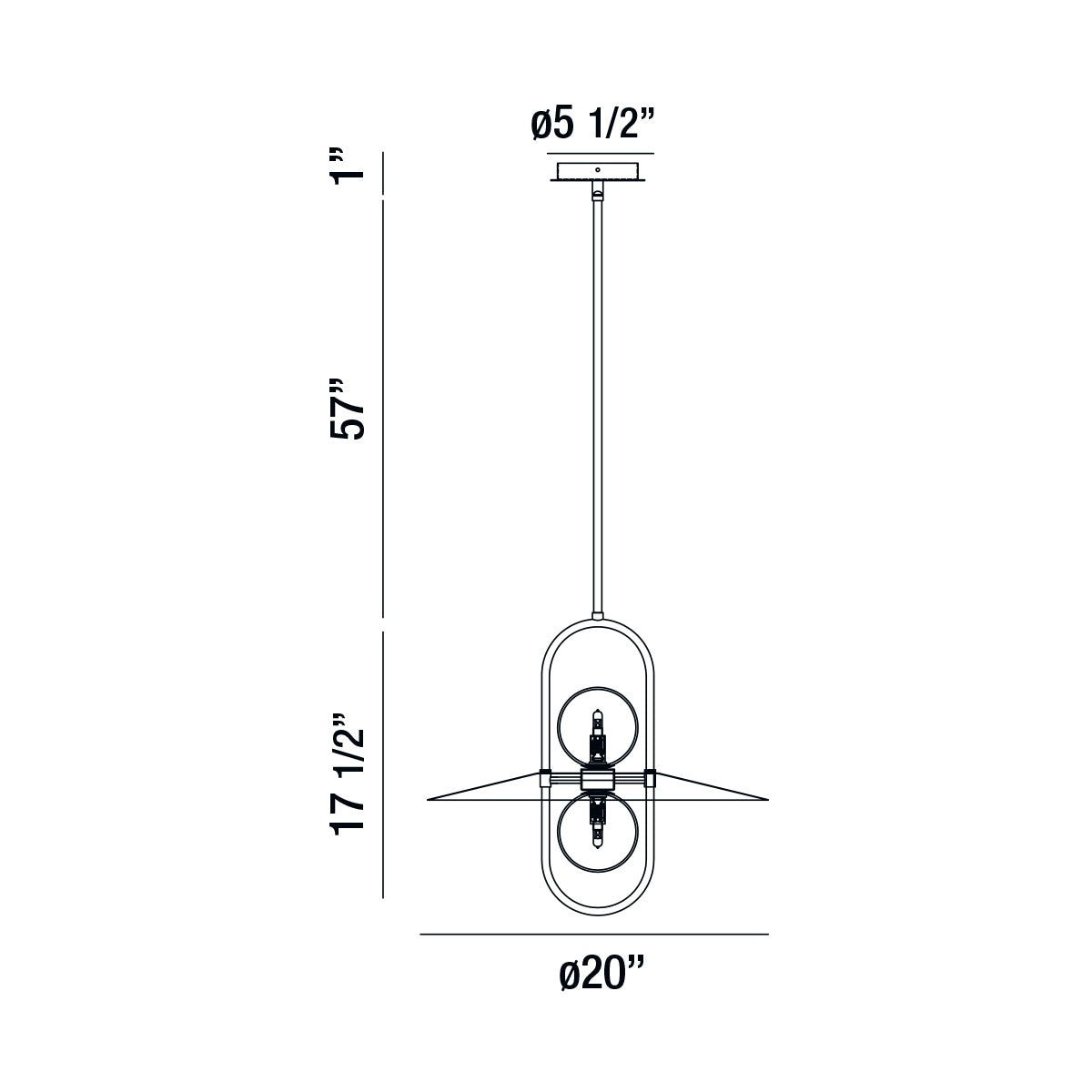 Eurofase Lighting Millbrook 20" 2-Light Dimmable LED Chrome Pendant Light With Opal White Glass Shade