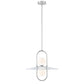 Eurofase Lighting Millbrook 20" 2-Light Dimmable LED Chrome Pendant Light With Opal White Glass Shade