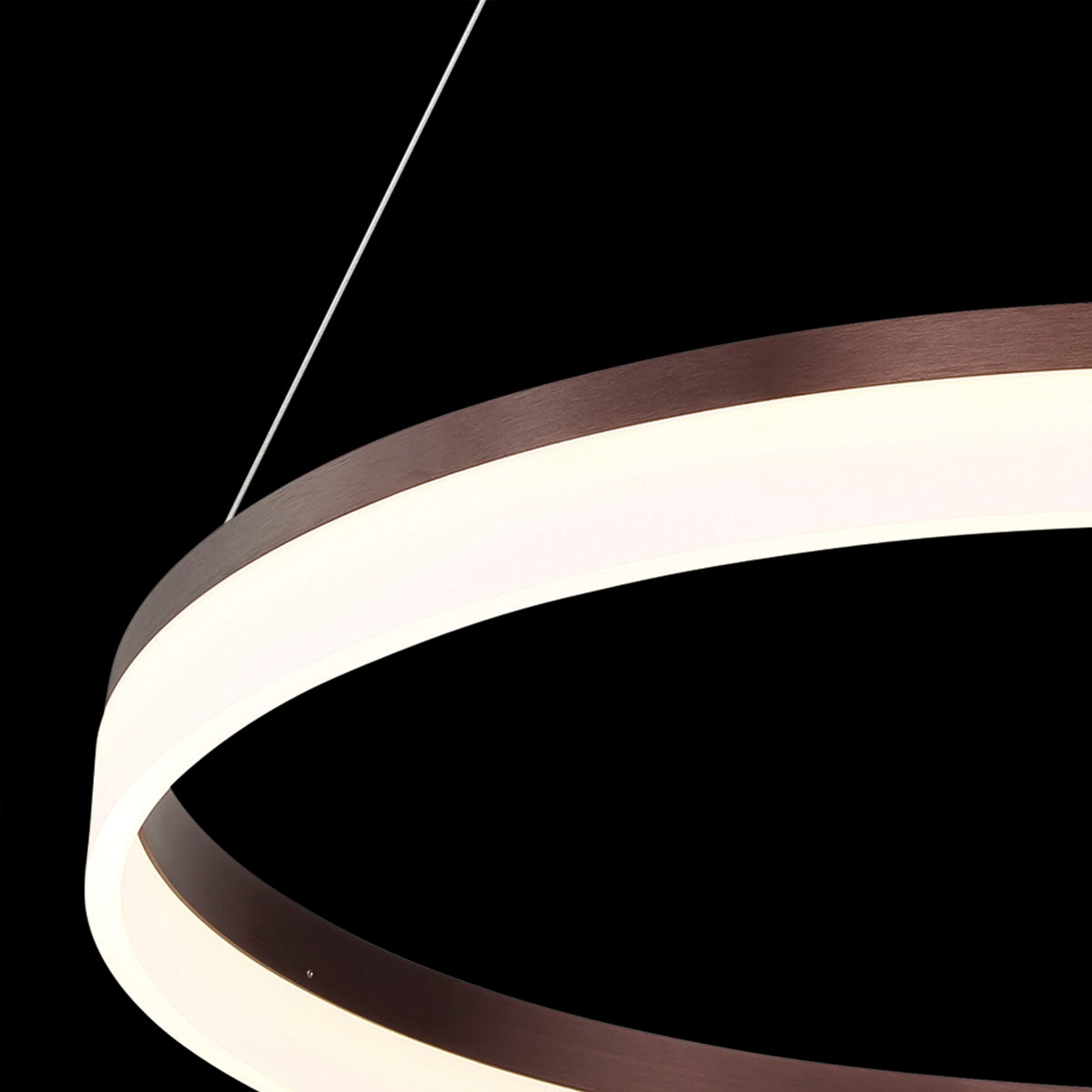 Eurofase Lighting Minuta 32" Large Round Dimmable Integrated LED Aluminum Bronze Chandelier With Frosted Acrylic Shade