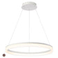 Eurofase Lighting Minuta 32" Large Round Dimmable Integrated LED Aluminum Sand White Chandelier With Frosted Acrylic Shade
