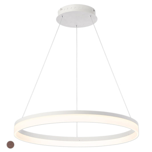 Eurofase Lighting Minuta 32" Large Round Dimmable Integrated LED Aluminum Sand White Chandelier With Frosted Acrylic Shade