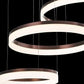 Eurofase Lighting Minuta 48" 3-Tier Round Dimmable Integrated LED Aluminum Bronze Chandelier With Frosted Acrylic Shades