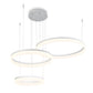 Eurofase Lighting Minuta 48" 3-Tier Round Dimmable Integrated LED Aluminum Sand White Chandelier With Frosted Acrylic Shades