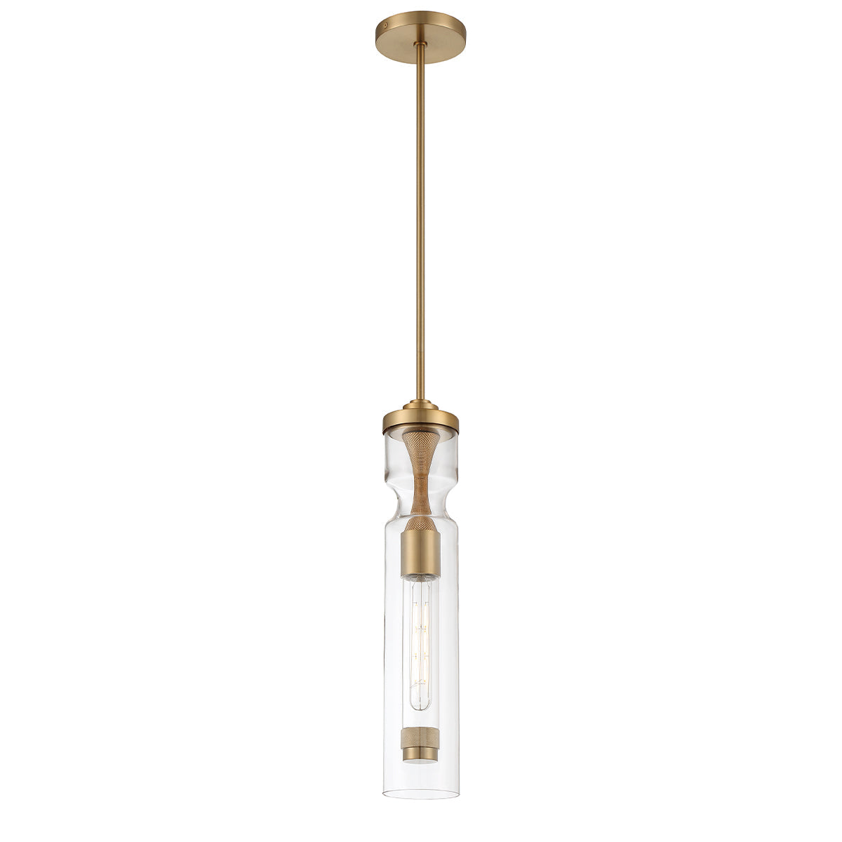 Eurofase Lighting Mistero 21" Dimmable Gold Pendant Light With Clear Glass Shade