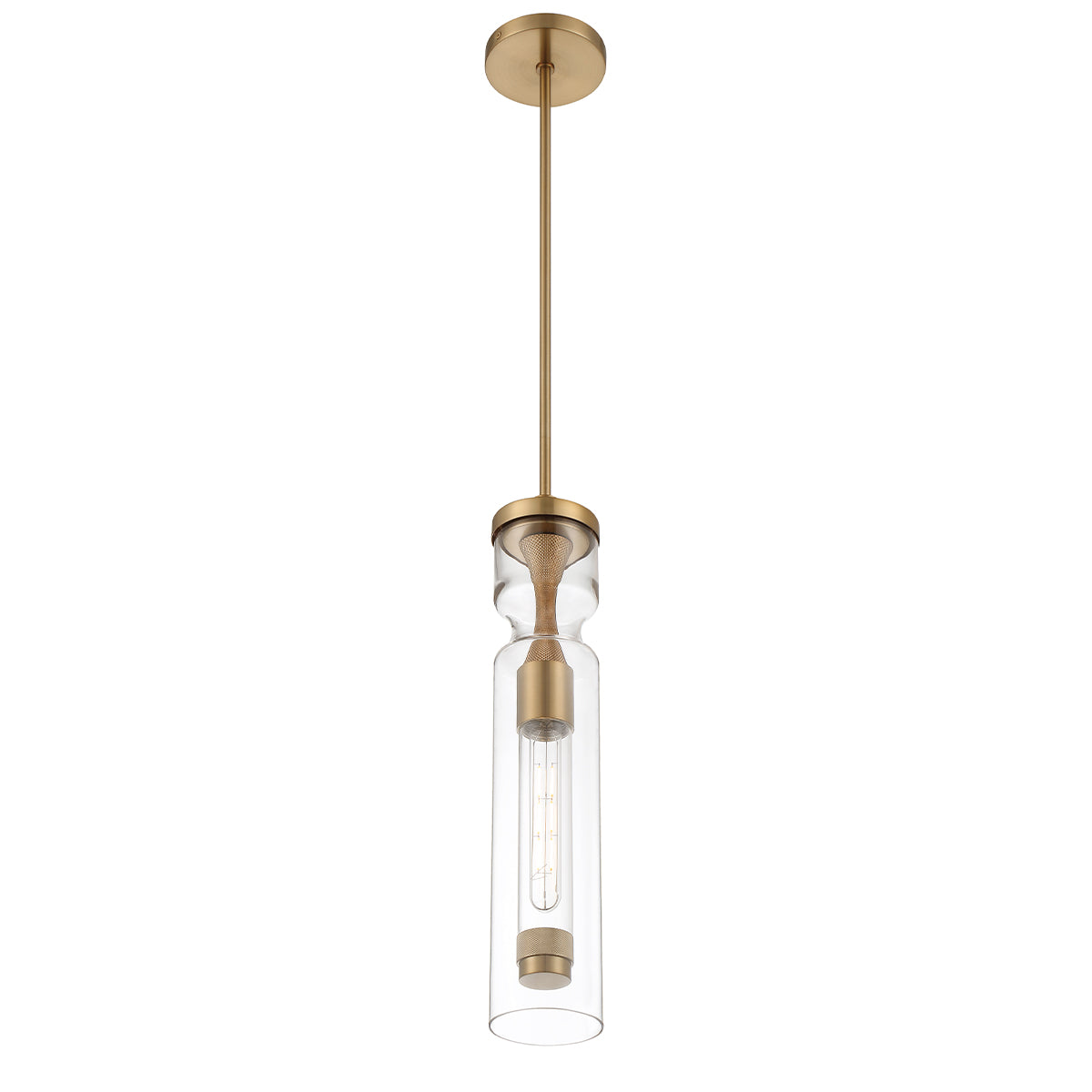 Eurofase Lighting Mistero 21" Dimmable Gold Pendant Light With Clear Glass Shade