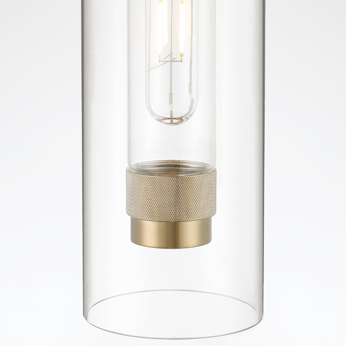 Eurofase Lighting Mistero 21" Dimmable Gold Pendant Light With Clear Glass Shade