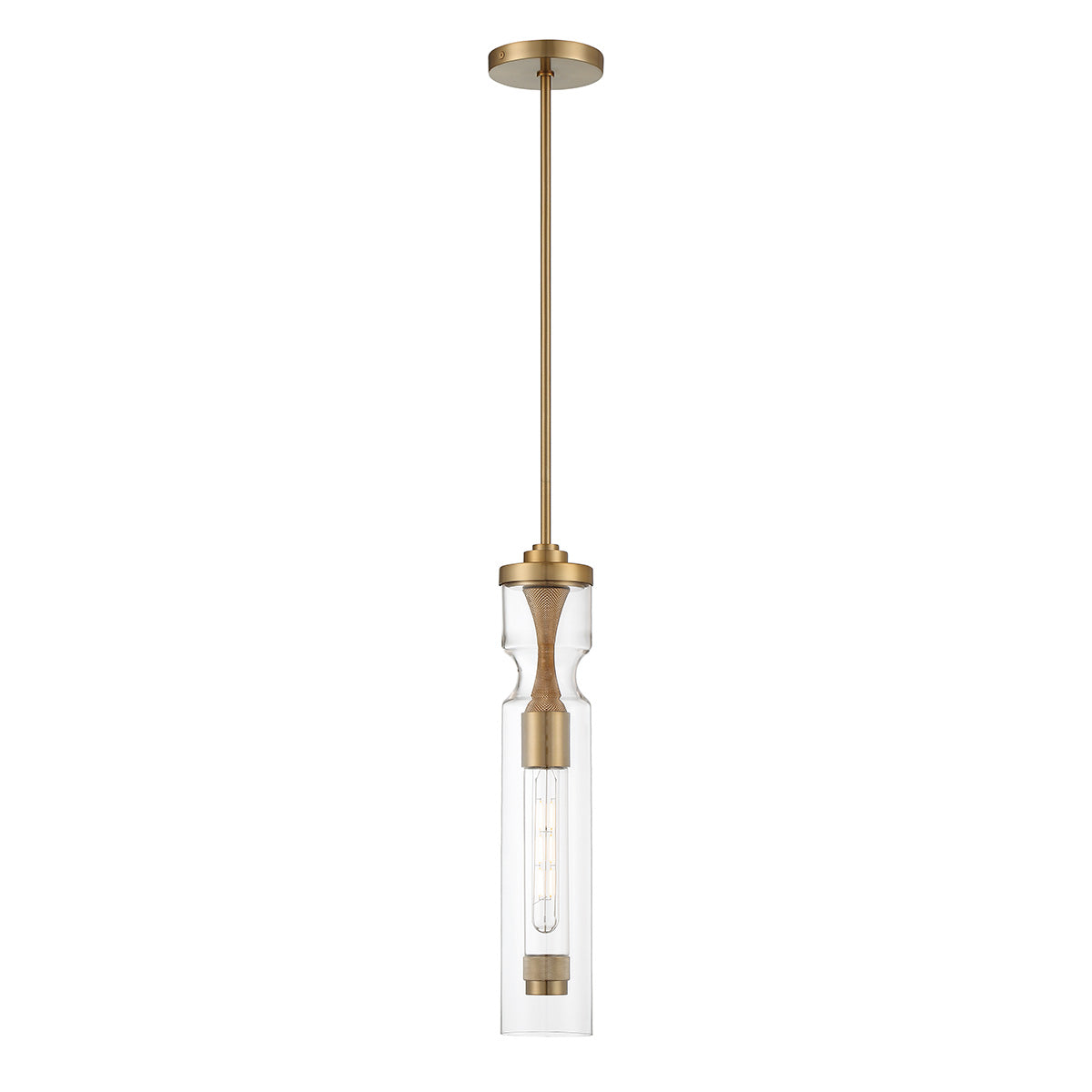 Eurofase Lighting Mistero 21" Dimmable Gold Pendant Light With Clear Glass Shade