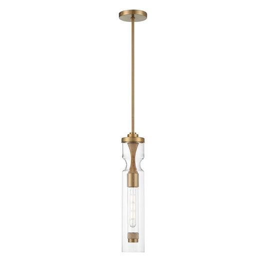Eurofase Lighting Mistero 21" Dimmable Gold Pendant Light With Clear Glass Shade