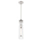 Eurofase Lighting Mistero 21" Dimmable Satin Nickel Pendant Light With Clear Glass Shade
