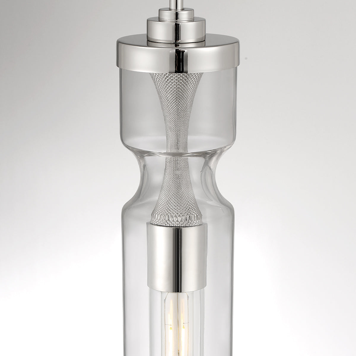 Eurofase Lighting Mistero 21" Dimmable Satin Nickel Pendant Light With Clear Glass Shade