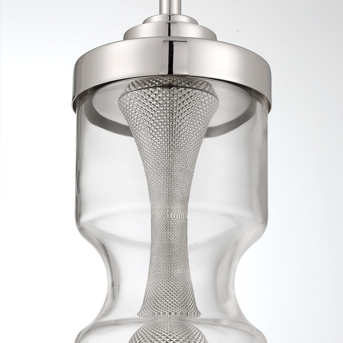 Eurofase Lighting Mistero 21" Dimmable Satin Nickel Pendant Light With Clear Glass Shade