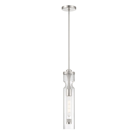 Eurofase Lighting Mistero 21" Dimmable Satin Nickel Pendant Light With Clear Glass Shade
