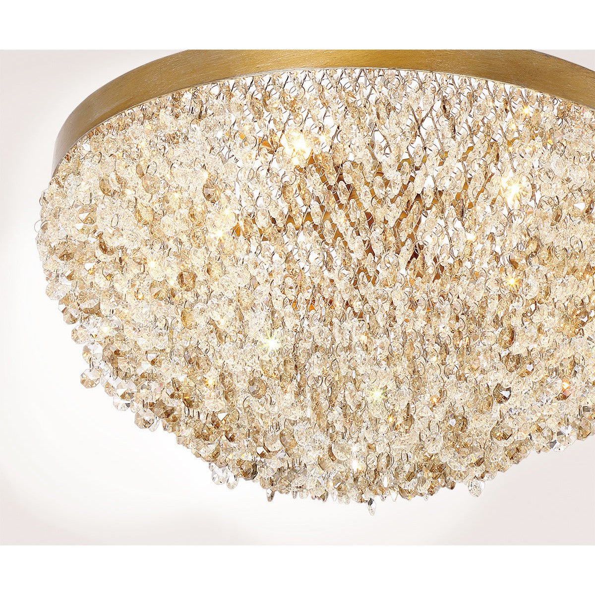 Eurofase Lighting Mondo 31" 10-Light Antique Gold Dimmable Halogen Oval Metal Chandelier With Clear Glass Orb Accents