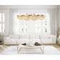 Eurofase Lighting Mondo 41" 10-Light Antique Gold Dimmable Halogen Linear Metal Chandelier With Clear Glass Orb Accents