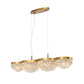 Eurofase Lighting Mondo 41" 10-Light Antique Gold Dimmable Halogen Linear Metal Chandelier With Clear Glass Orb Accents