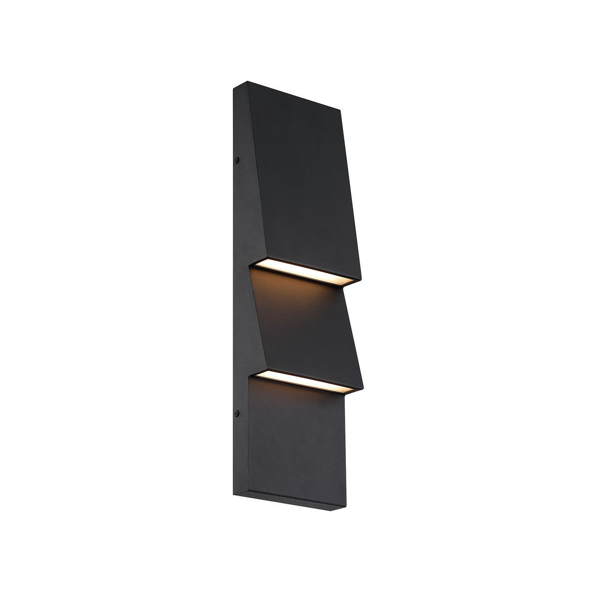 Eurofase Lighting Nanton 19" 2-Light Integrated LED Sand Black Steel Outdoor Wall Sconce