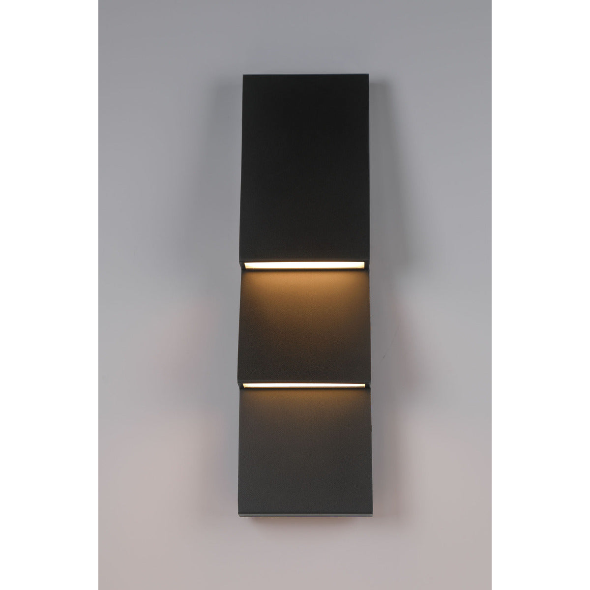 Eurofase Lighting Nanton 19" 2-Light Integrated LED Sand Black Steel Outdoor Wall Sconce