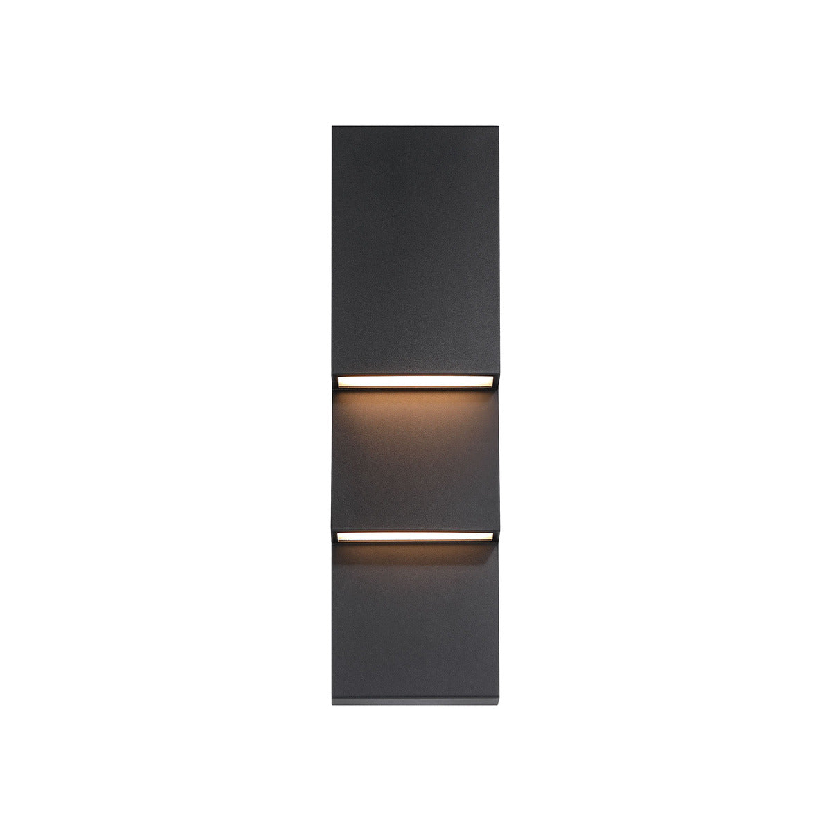 Eurofase Lighting Nanton 19" 2-Light Integrated LED Sand Black Steel Outdoor Wall Sconce