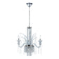 Eurofase Lighting Nava 23" 4-Light Dimmable Halogen Bare Bulb Chrome Chandelier With Blown Glass Bead Accents
