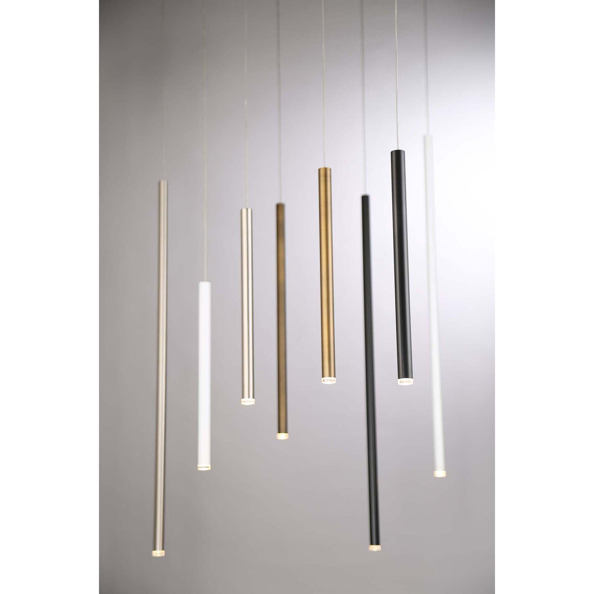 Eurofase Lighting Navada 16" LED Antique Brass Metal Tube Pendant Light