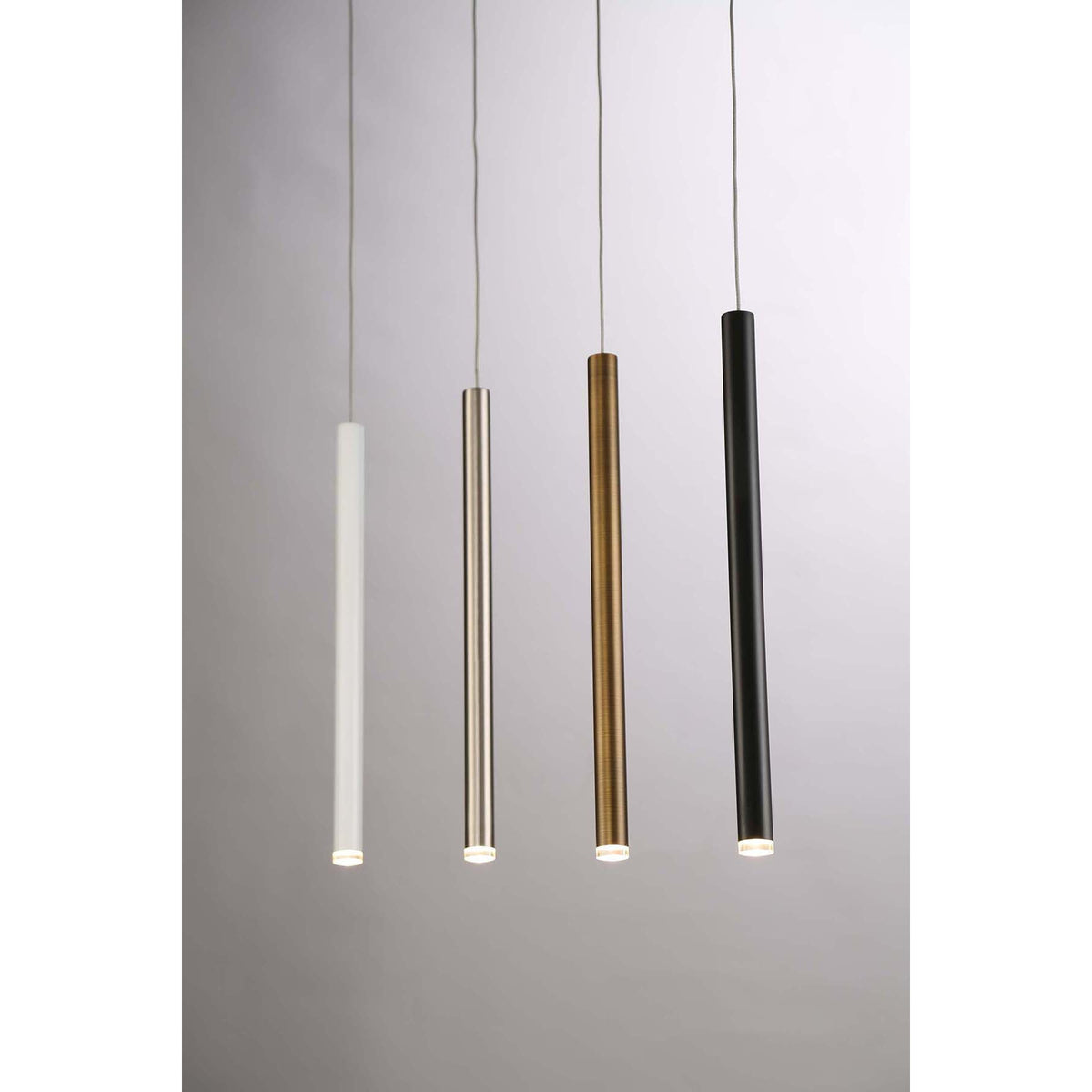 Eurofase Lighting Navada 16" LED Antique Brass Metal Tube Pendant Light