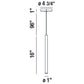 Eurofase Lighting Navada 16" LED Antique Brass Metal Tube Pendant Light