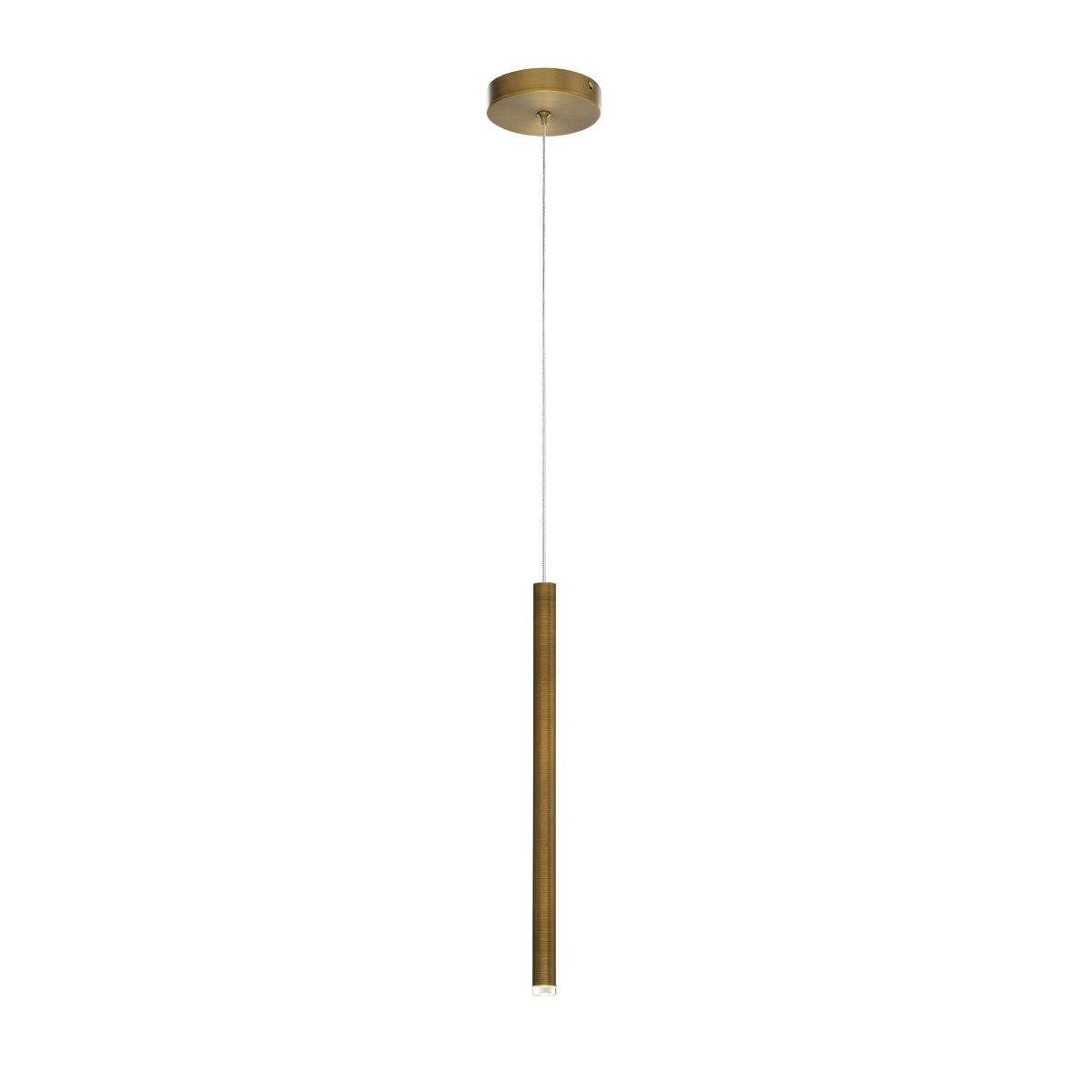 Eurofase Lighting Navada 16" LED Antique Brass Metal Tube Pendant Light