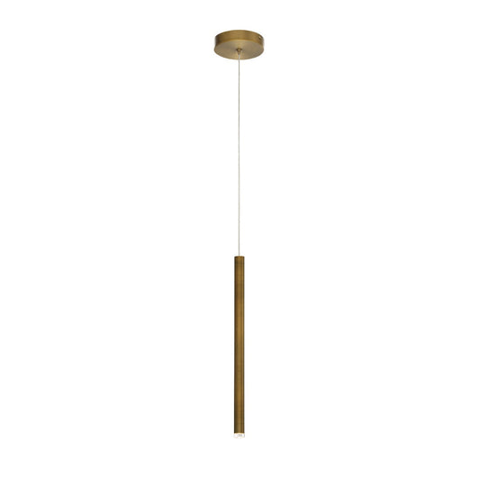 Eurofase Lighting Navada 16" LED Antique Brass Metal Tube Pendant Light