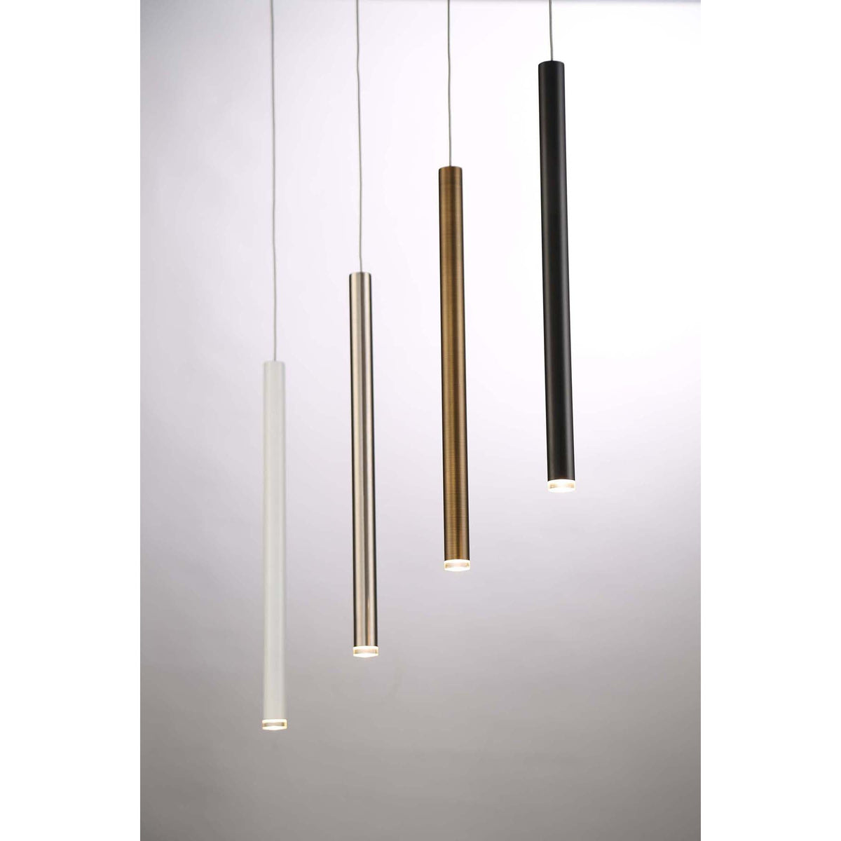 Eurofase Lighting Navada 24" LED Antique Brass Metal Tube Pendant Light
