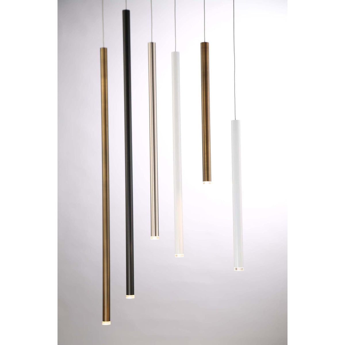 Eurofase Lighting Navada 24" LED Black Metal Tube Pendant Light