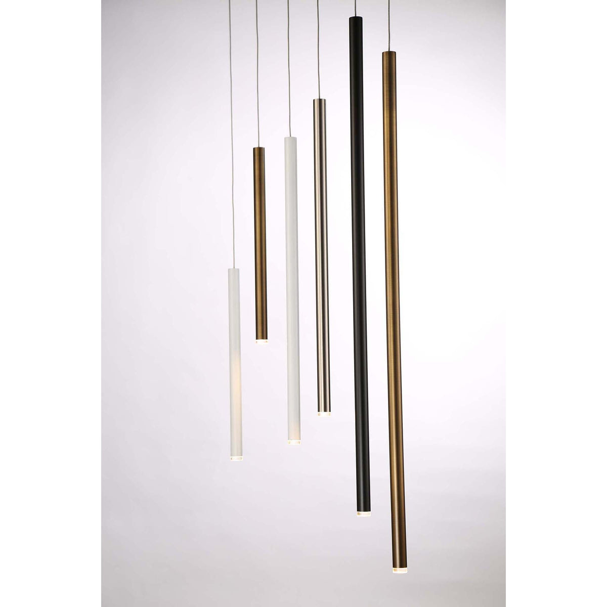 Eurofase Lighting Navada 36" LED Antique Brass Metal Tube Pendant Light
