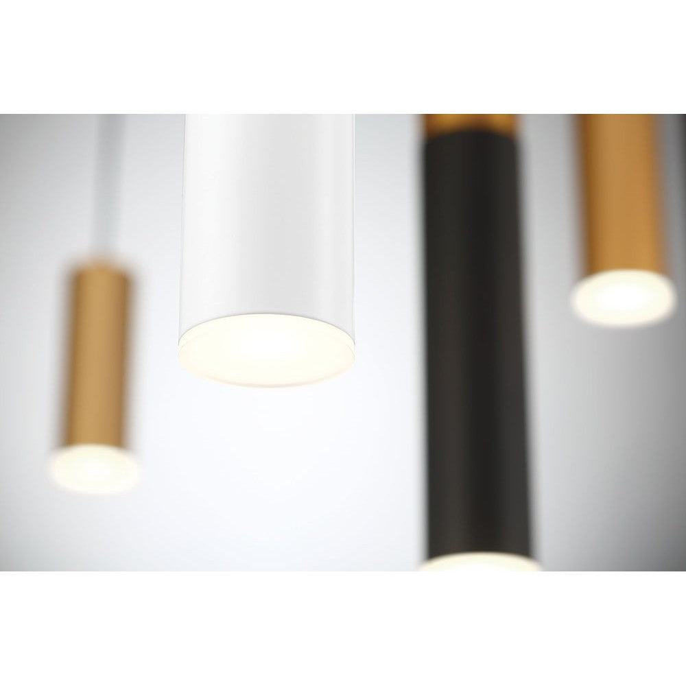 Eurofase Lighting Neptune 3" Integrated LED Black Metal Tube Pendant Light