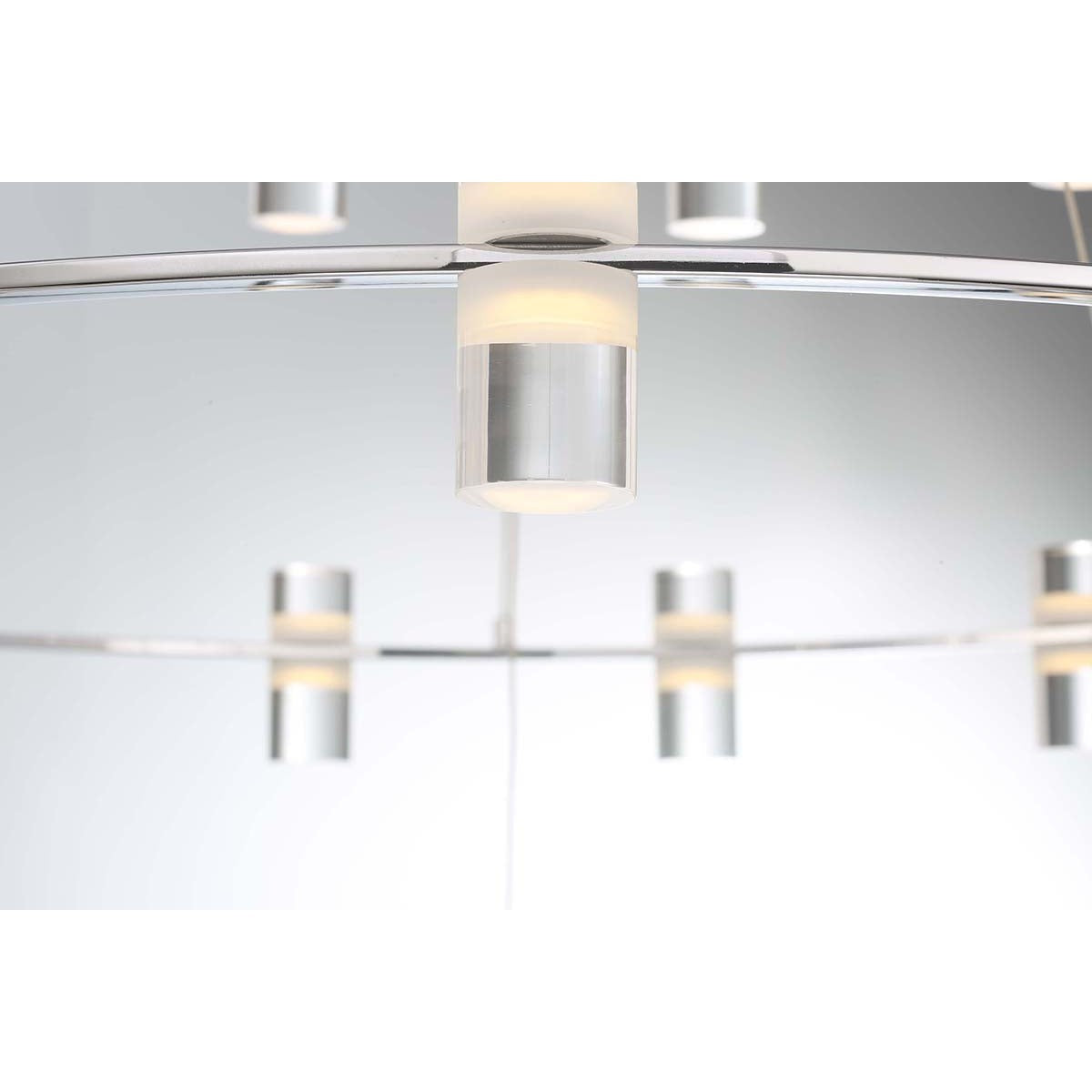 Eurofase Lighting Netto 25" 9-Light Round Dimmable Integrated LED Chrome Metal Chandelier With Clear Acrylic Shades