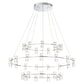 Eurofase Lighting Netto 41" 3-Tier Round Dimmable Integrated LED Chrome Metal Chandelier With Clear Acrylic Shades