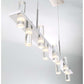 Eurofase Lighting Netto 42" 8-Light Linear Dimmable Integrated LED Chrome Metal Chandelier With Clear Acrylic Shades