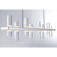 Eurofase Lighting Netto 42" 8-Light Linear Dimmable Integrated LED Chrome Metal Chandelier With Clear Acrylic Shades