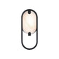 Eurofase Lighting Noga 11" 1-Light Integrated LED Alabaster Shade Matte Black Steel Wall Sconce