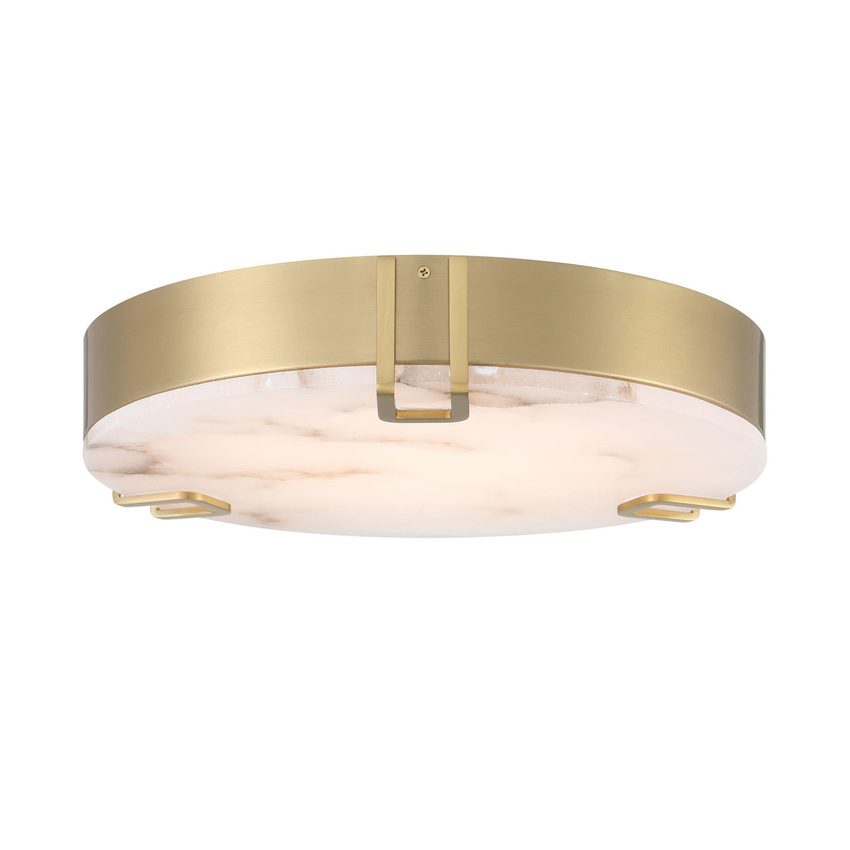 Eurofase Lighting Noga 16" 1-Light Integrated LED Alabaster Shade Gold Steel Ceiling Light