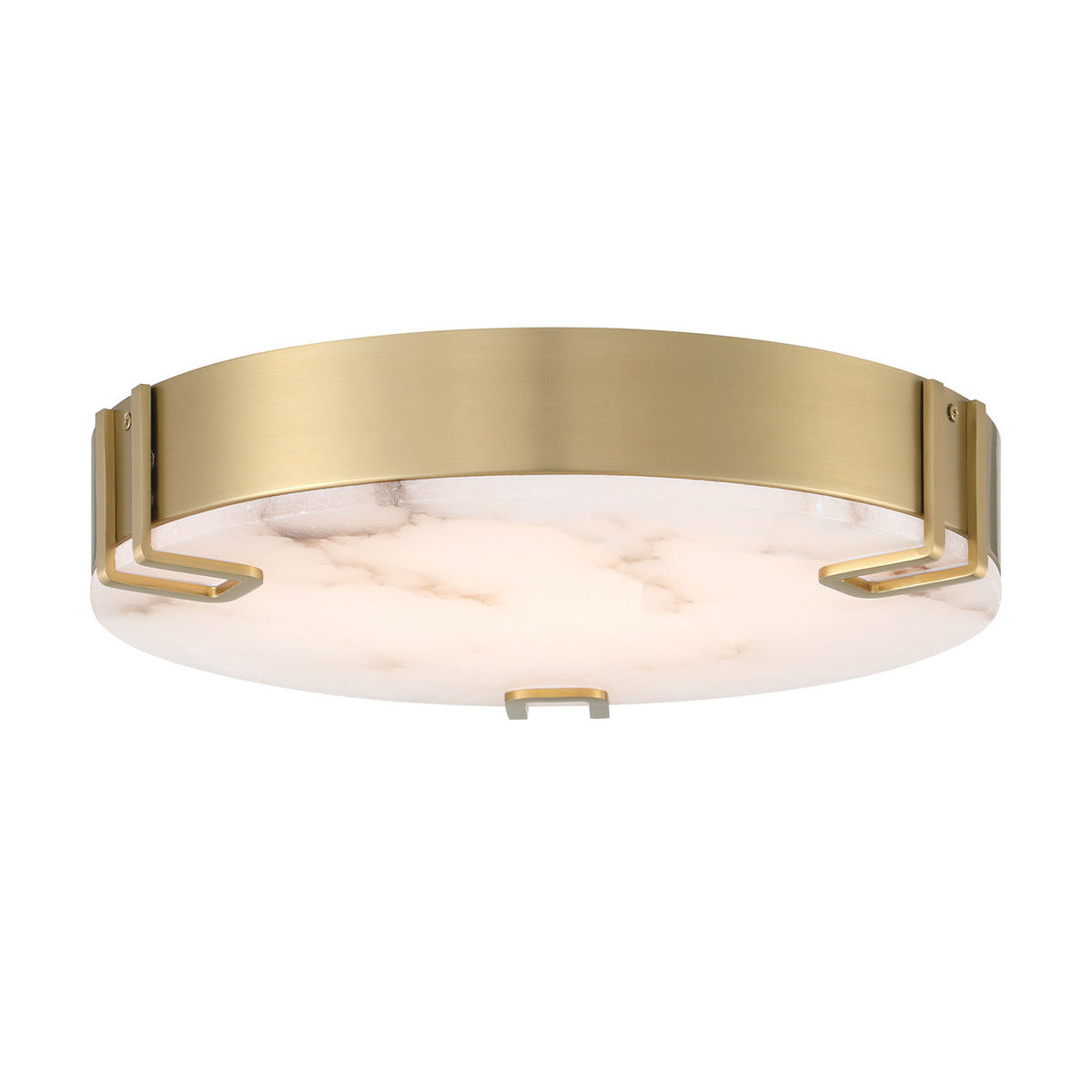 Eurofase Lighting Noga 16" 1-Light Integrated LED Alabaster Shade Gold Steel Ceiling Light