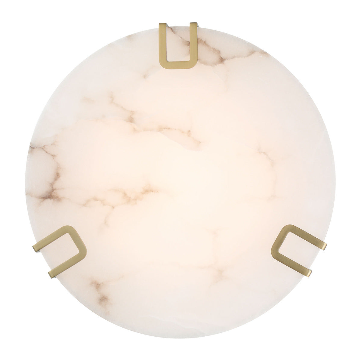 Eurofase Lighting Noga 16" 1-Light Integrated LED Alabaster Shade Gold Steel Ceiling Light